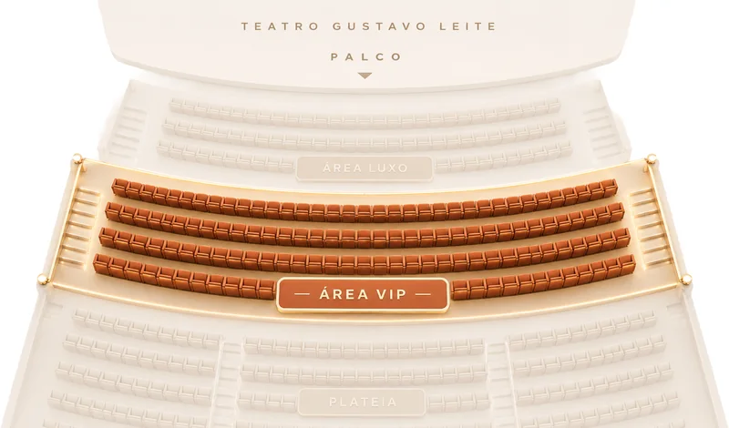 Área VIP em destaque na planta do teatro